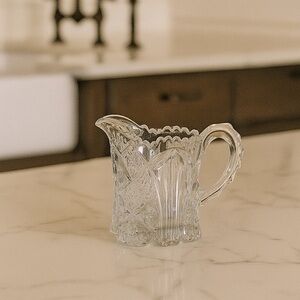 Rare Antique American Brilliant Period Hand Cut Crystal Milk Creamer 1912